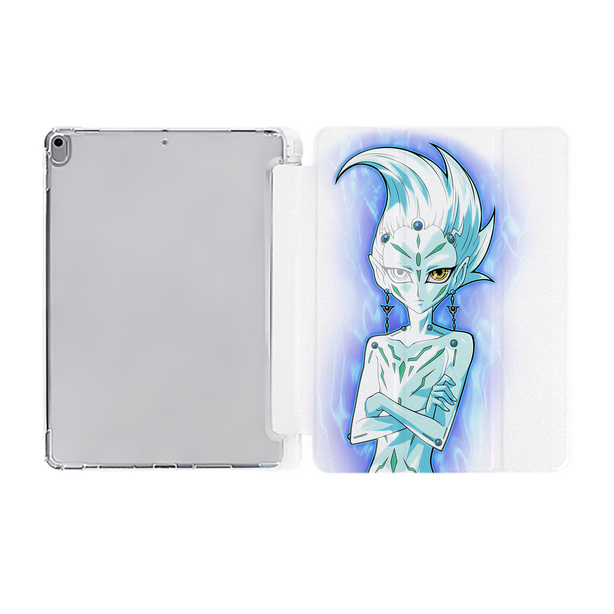 （画像用） 遊☆戯☆王 Yu-Gi-Oh! IPad ケース ペン収納付き 三つ折りスタンド PUレザー×シリコン 対応機種9.5/10.5/10.9インチ